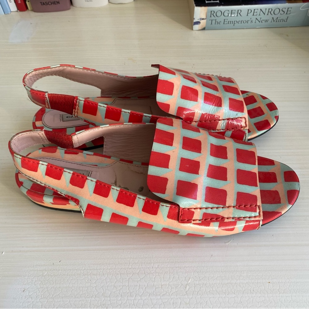 Carven Patent Leather Slingback Flats